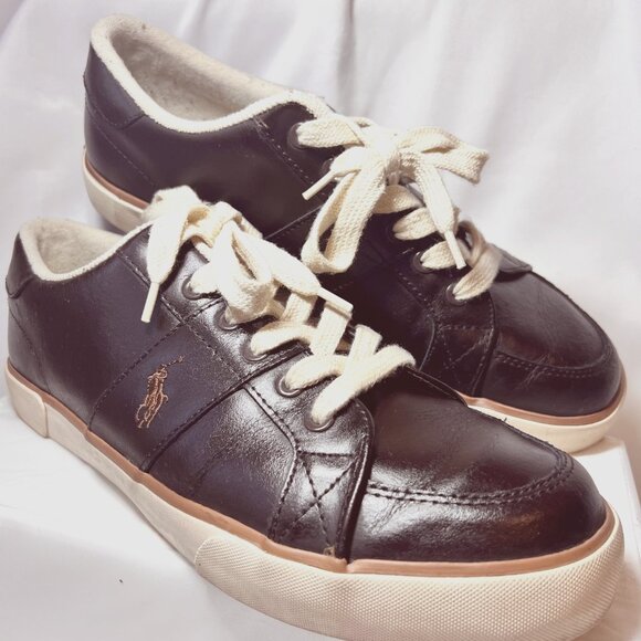Polo Ralph Lauren Other - Polo Ralph Lauren Harold Men's Brown Leather Sneakers-Size 10 D-Casual-Lace up